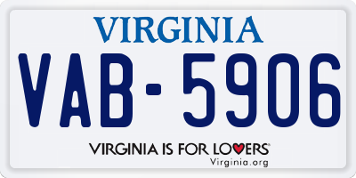 VA license plate VAB5906