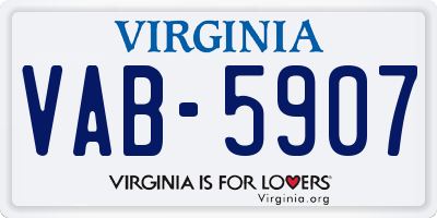 VA license plate VAB5907