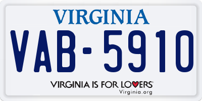 VA license plate VAB5910