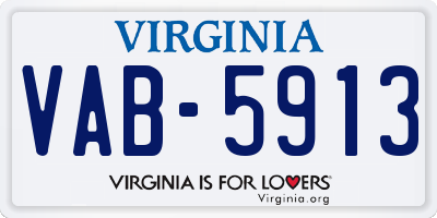 VA license plate VAB5913