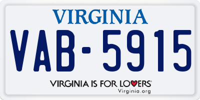 VA license plate VAB5915