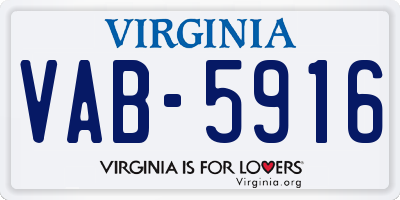 VA license plate VAB5916