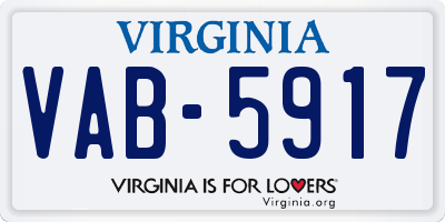 VA license plate VAB5917