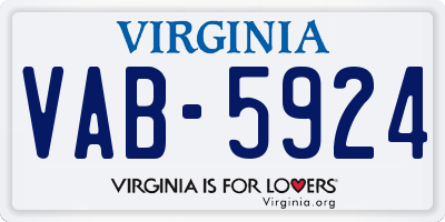 VA license plate VAB5924