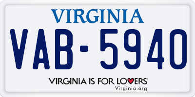 VA license plate VAB5940