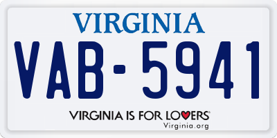 VA license plate VAB5941