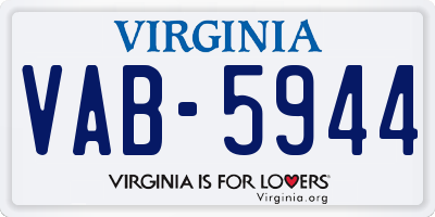 VA license plate VAB5944