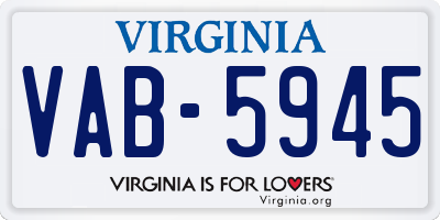 VA license plate VAB5945