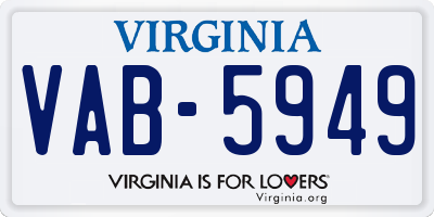 VA license plate VAB5949
