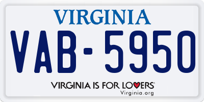 VA license plate VAB5950