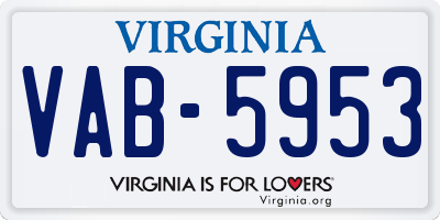 VA license plate VAB5953