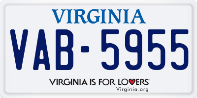 VA license plate VAB5955