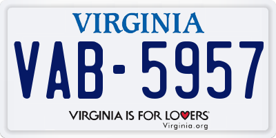 VA license plate VAB5957