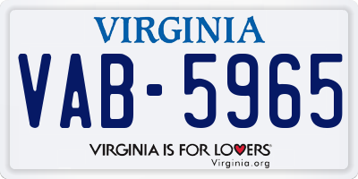 VA license plate VAB5965