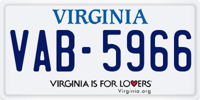 VA license plate VAB5966