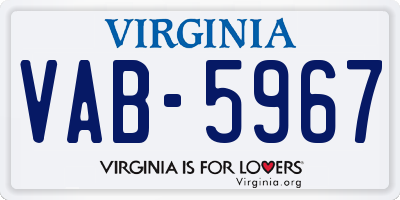 VA license plate VAB5967