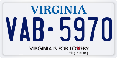 VA license plate VAB5970