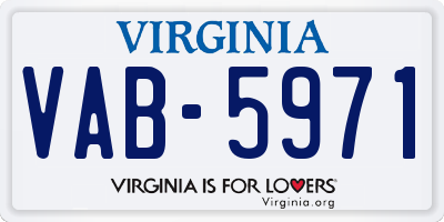 VA license plate VAB5971