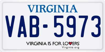 VA license plate VAB5973
