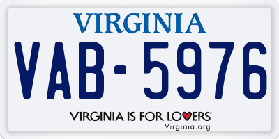 VA license plate VAB5976