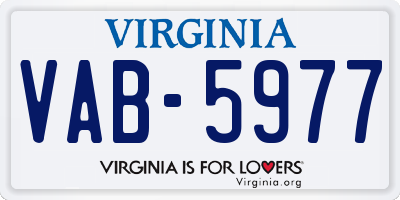 VA license plate VAB5977