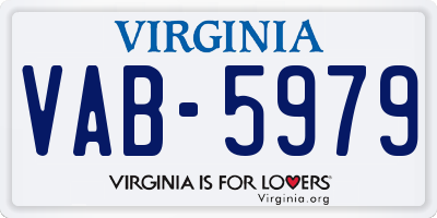 VA license plate VAB5979