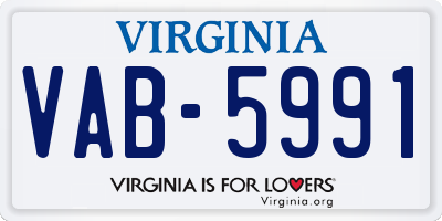 VA license plate VAB5991