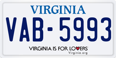 VA license plate VAB5993