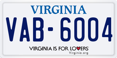 VA license plate VAB6004