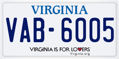 VA license plate VAB6005