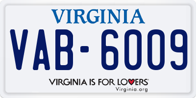 VA license plate VAB6009