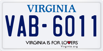 VA license plate VAB6011