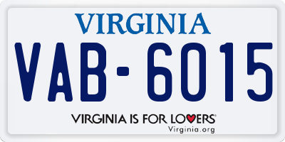 VA license plate VAB6015