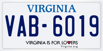 VA license plate VAB6019