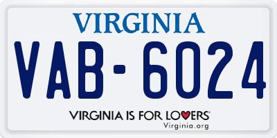 VA license plate VAB6024