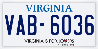 VA license plate VAB6036