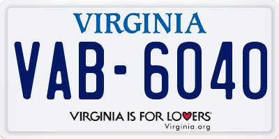 VA license plate VAB6040