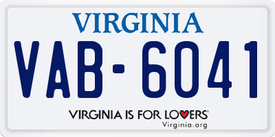 VA license plate VAB6041