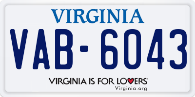 VA license plate VAB6043