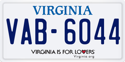 VA license plate VAB6044