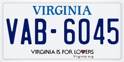 VA license plate VAB6045