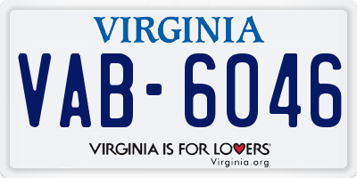 VA license plate VAB6046