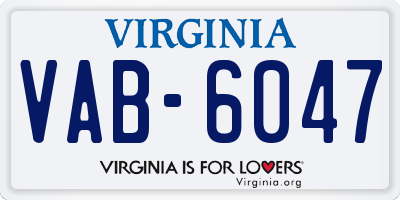 VA license plate VAB6047