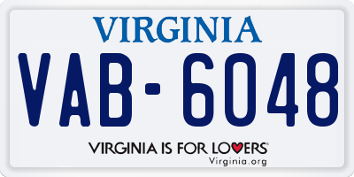 VA license plate VAB6048