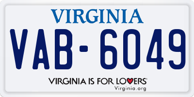 VA license plate VAB6049