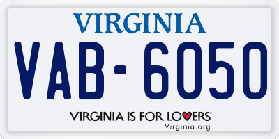 VA license plate VAB6050