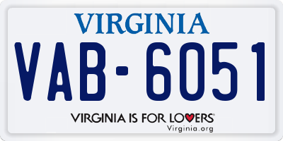 VA license plate VAB6051