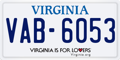 VA license plate VAB6053