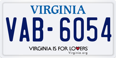 VA license plate VAB6054