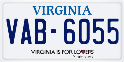 VA license plate VAB6055